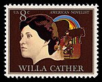 A postage stamp honoring Cather, issued by the United States Postal Service in 1973.