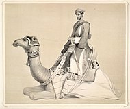 Courier in white pajamas, India, 1844.
