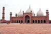 The Badshahi Masjid in Lahore, Pakistan with an iwan at center