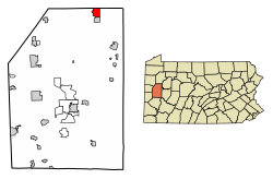 Location of Cherry Valley in Butler County, Pennsylvania.