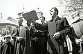 Lipovans (Russian Old Believers) during a ceremony in front of their church in a Romanian village