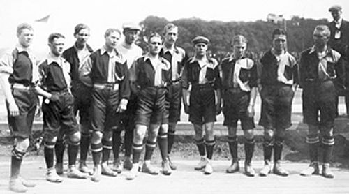 The first ever Swedish national football team in 1908