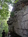 One of the many vertical rock faces at Horse Pens 40