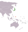 Location map for Japan and Palau.