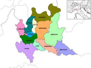 Provinces of Lombardy，Lombardy is divided into twelve provinces
