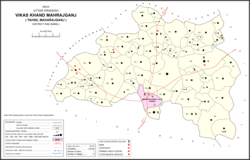 Map showing Narayanpur (#934) in Maharajganj CD block