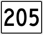 State Route 205 marker