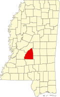 兰金县在密西西比州的位置