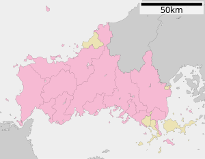 日本都道府縣內自治體位置圖/山口縣在山口县的位置