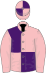 Pink and purple quartered, pink sleeves, quartered cap