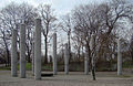 A view of the columns commemorating the victims at Volhynia