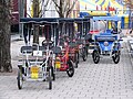 Tourist rental quadracycles, Old Montreal, Quebec, Canada