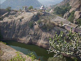 Birds eye view of Ramdevara Temple, located inside the sanctuary