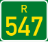 Regional route R547 shield