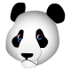 A drawing of the head of a crying panda bear