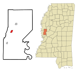 Location within Sharkey County and Mississippi