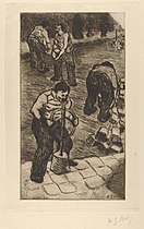 Henri-Gabriel Ibels, Street Pavers (Les Paveurs), 1894, etching with surface tone