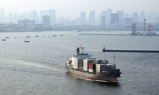 Tokyo port seen from the bridge