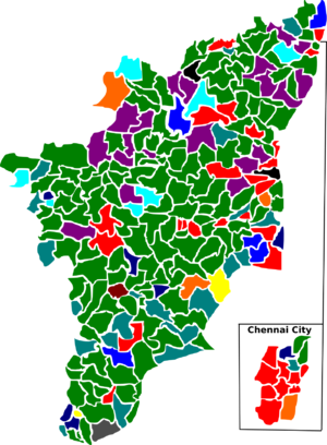Election map of results based on parties