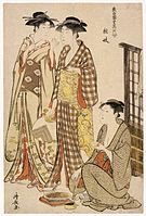 Two Women Standing from the series "Tosai Yuri Bijin Awase", by Torii Kiyonaga (1752–1815)