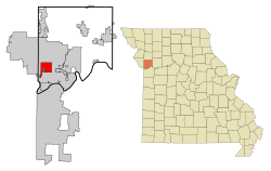Location of Gladstone, Missouri