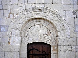 The doorway of the church in Tessel