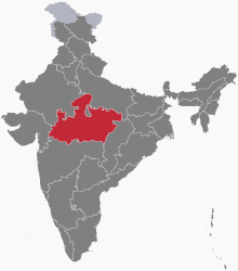 Location of Madhya Pradesh within India