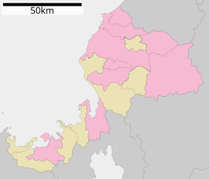 日本都道府县内自治体位置图/福井县在爱媛县的位置