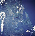 Mayon Volcano in satellite image.