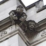 A Nathaniel Hitch "grotesque" on the exterior of Two Temple Place