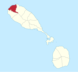 圣保罗卡皮斯特莱区在圣基茨和尼维斯的位置