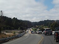 San Miguel Canyon Road from the 101 overpass in Prunedale