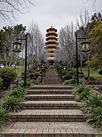 Steps to the 8 Level Pagoda that is located within the Nan Tien complex