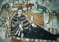 The Birth of Jesus - fresco in the Cathedral of Faras(Sudan National Museum in Khartoum