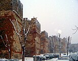The Byzantine city walls in winter