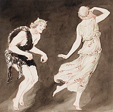 Gripenberg as Syrinx dancing with Pan, by Venny Soldan-Brofeldt in 1910s