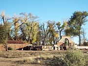 Pictured is some of the original structure of La Posada Hotel. It was listed in the National Register of Historic Places March 31, 1992, Ref. #92000256.