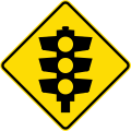 (W3-3) Traffic signals ahead