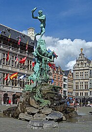 Close-up of the Brabo Fountain