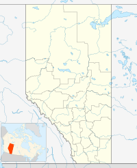薩斯喀徹溫里弗克拉辛在艾伯塔省的位置