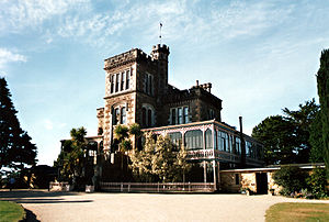 Exterior of Larnach Castle during the day, in Dunedin, New Zealand