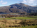 Elidir Fawr from the slopes of Moel Eilio, with the Dinorwic Quarry prominent on its south-west face.