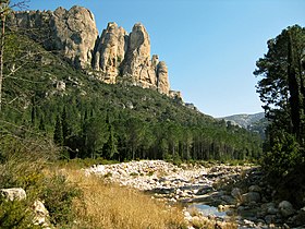 A mountain river at La Vall in the Mas de Barberans administrative area