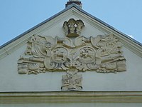 Ciołek and Czartoryski crests (Poniatowski maternal line) on Palace portal