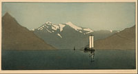 John Taylor Arms, On Lake Como, Number Two, 1919, colour printed etching and aquatint