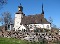 The medieval parish church in Lemland.