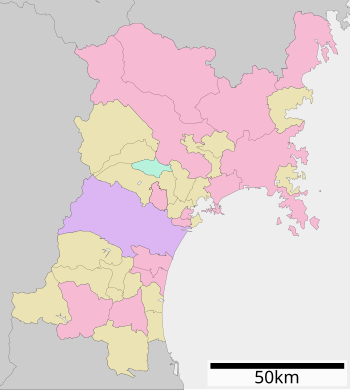 日本都道府縣內自治體位置圖/宮城縣在宫城县的位置