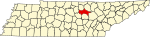 标示出普特南县位置的地图