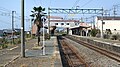 A view of the station platforms. Note the bridge where the ticket window and waiting area is located.