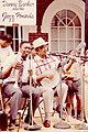 Kermit Ruffins (left) with the late Danny Barker at French Quarter Festival